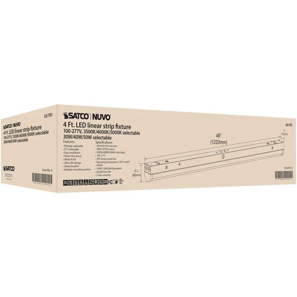 4-ft LED Linear Strip Light CCT Tunable White Finish - Image 8