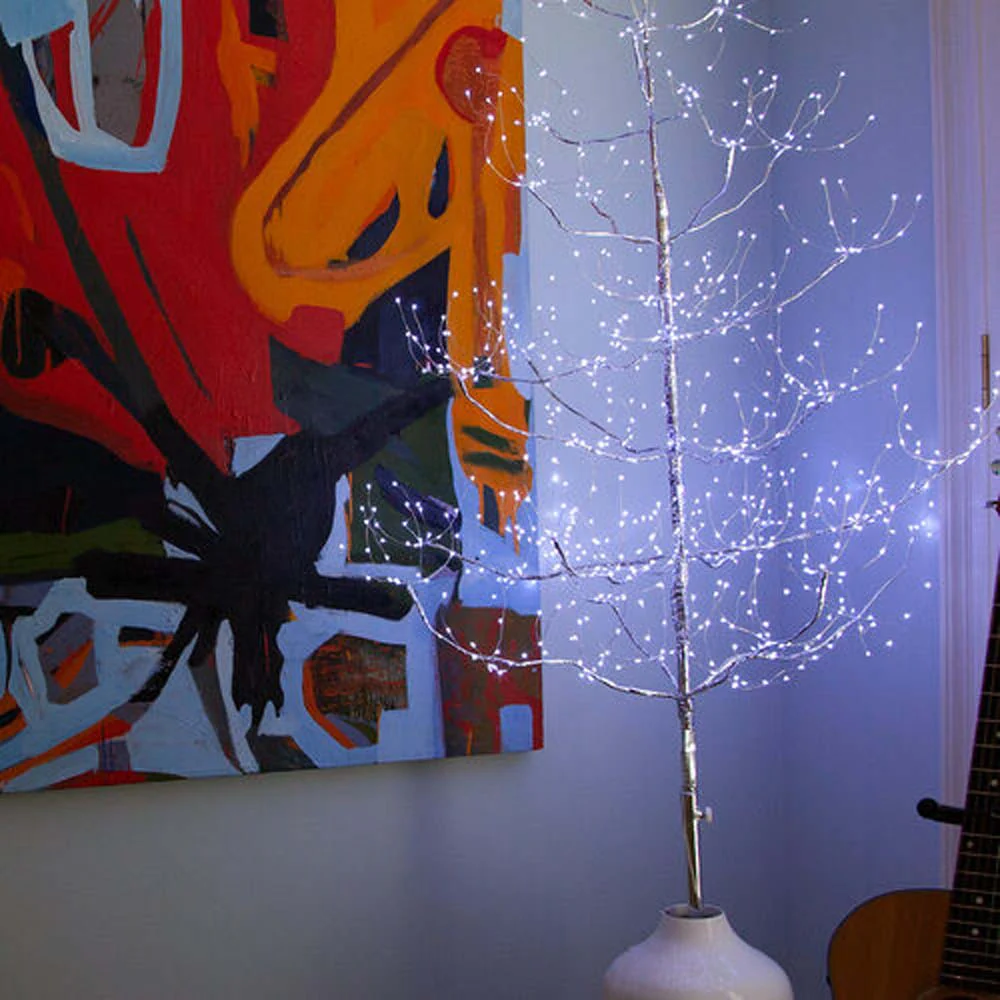 4-ft. Silver Fairy Light Tree, Cool White LED - Image 6