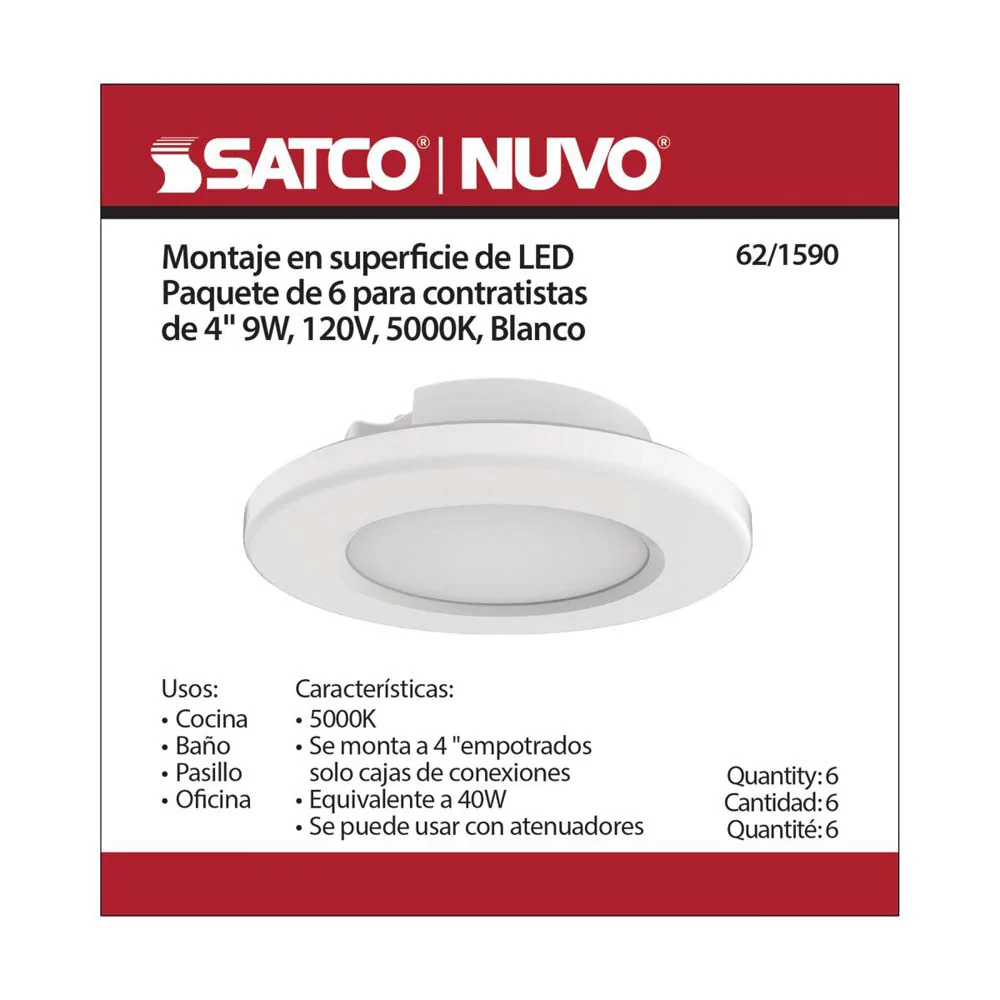 4-in LED Surface Mount Fixture 5000K 6 Unit Contractor Pack White - Image 10
