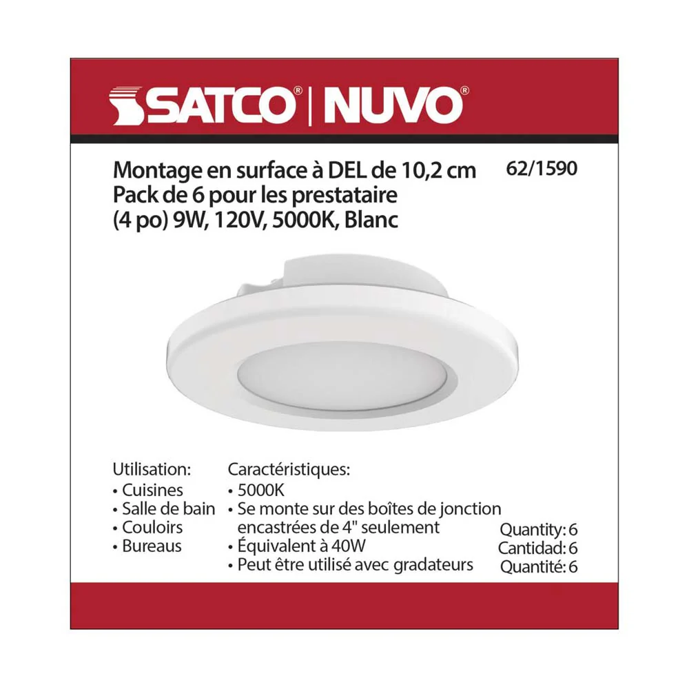 4-in LED Surface Mount Fixture 5000K 6 Unit Contractor Pack White - Image 9