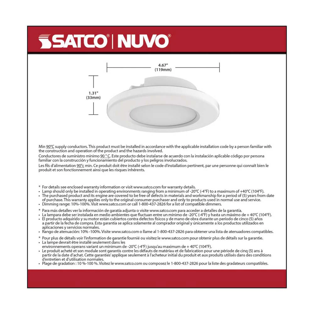 4-in LED Surface Mount Fixture CCT Selectable 3K/4K/5K White - Image 9