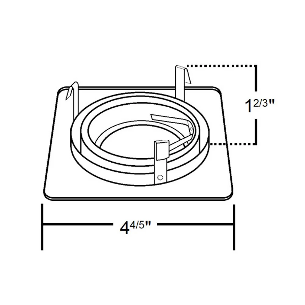 4 in. White Gimbal Ring Square Trim, for 4 inch Housings - Image 2