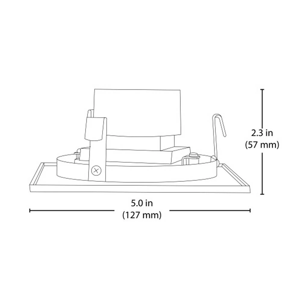 4-inch White Square Multi-Adjustable Recessed LED Downlight, 2700K - Image 2