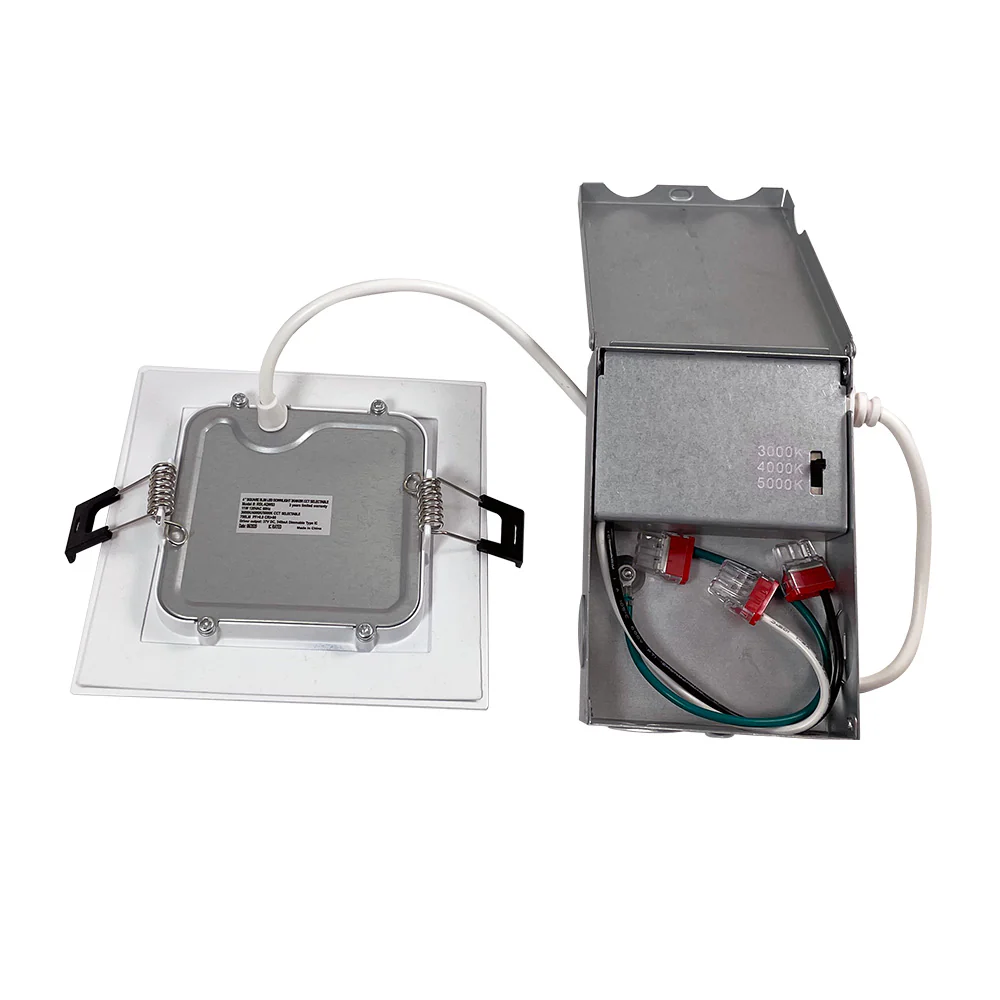 4in 11W LED Square Downlight 3K/4K/5K Selectable CCT Low Profile Dimmable - 65W Replacement - Image 2