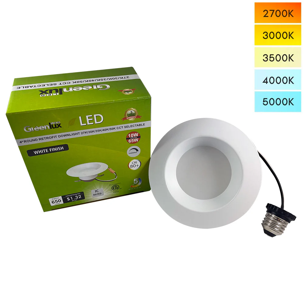 4in Round LED Downlight Selectable CCT 10w 650Lm Dimmable - 65w Replacement - Image 2