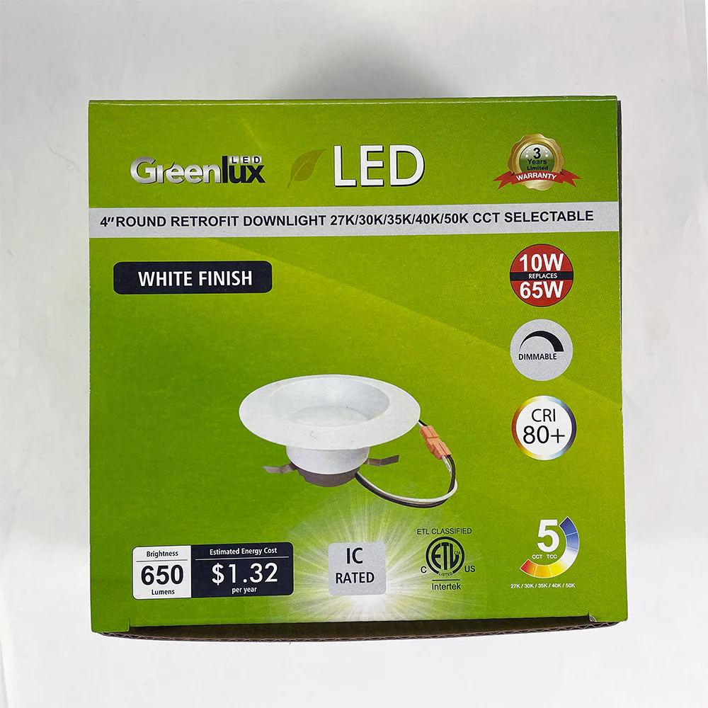 4in Round LED Downlight Selectable CCT 10w 650Lm Dimmable - 65w Replacement - Image 5