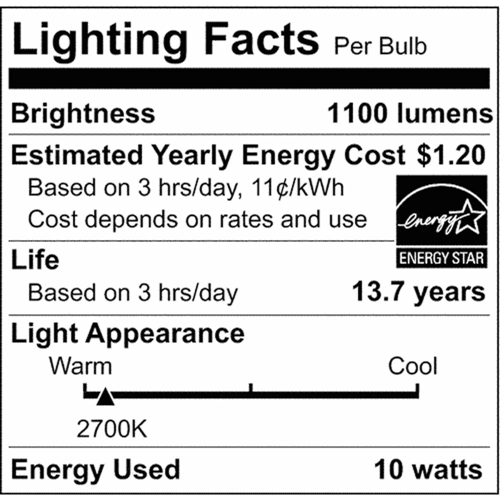 4Pk - 10.5W A19 LED Clear Medium base 2700K 120v - 75W equiv - Image 8