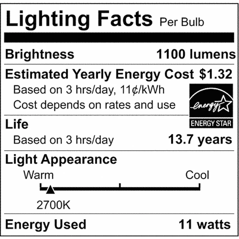 4Pk - 11W A19 LED Soft White Medium base 2700K 120v - 75W equiv - Image 8