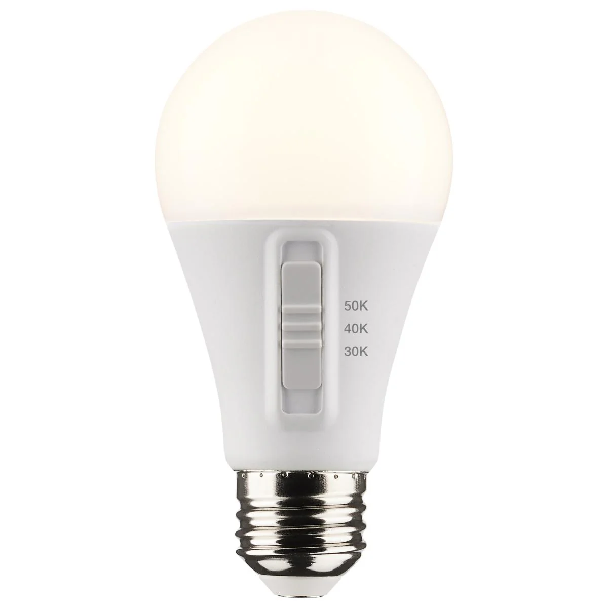 4Pk - Satco 12w A19 LED 120v CCT Selectable 90 CRI White Finish Bulb - Image 2