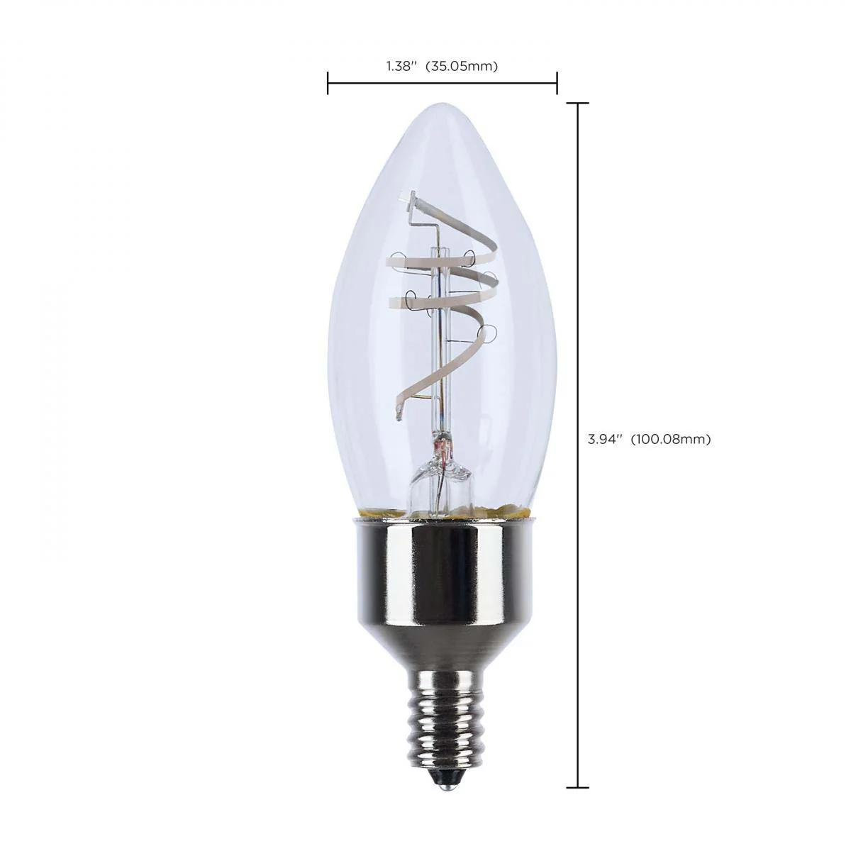 4w B11 LED Reminiscent Flex Gray Coil Filament E12 Base 2700K CCT Clear 120v - Image 7