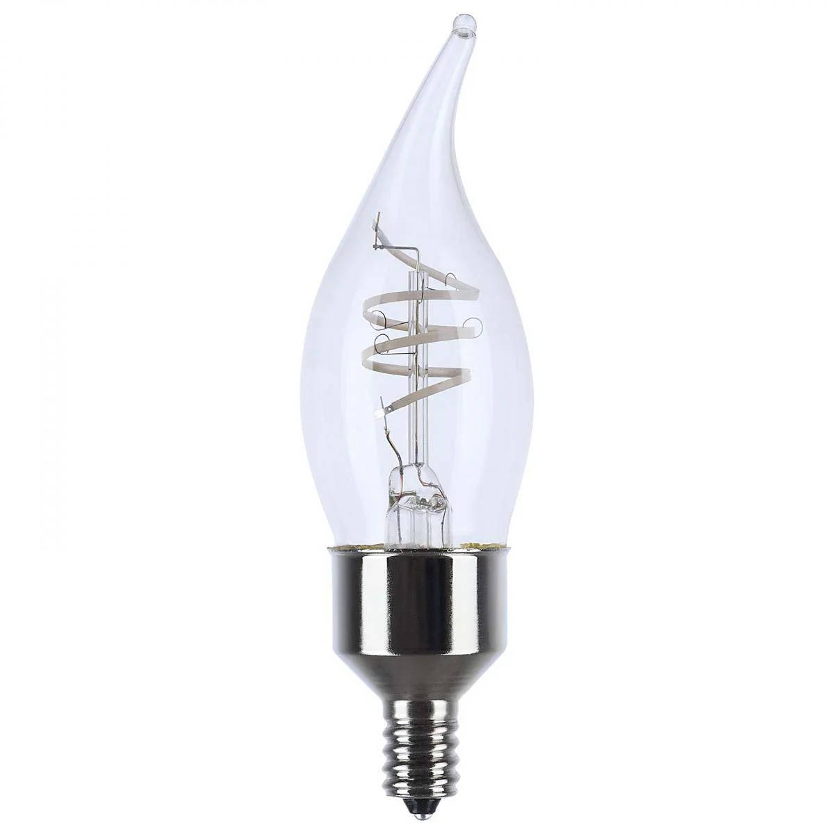 4w CA11 LED Reminiscent Flex Gray Coil Filament E12 Base 2700K CCT Clear 120v