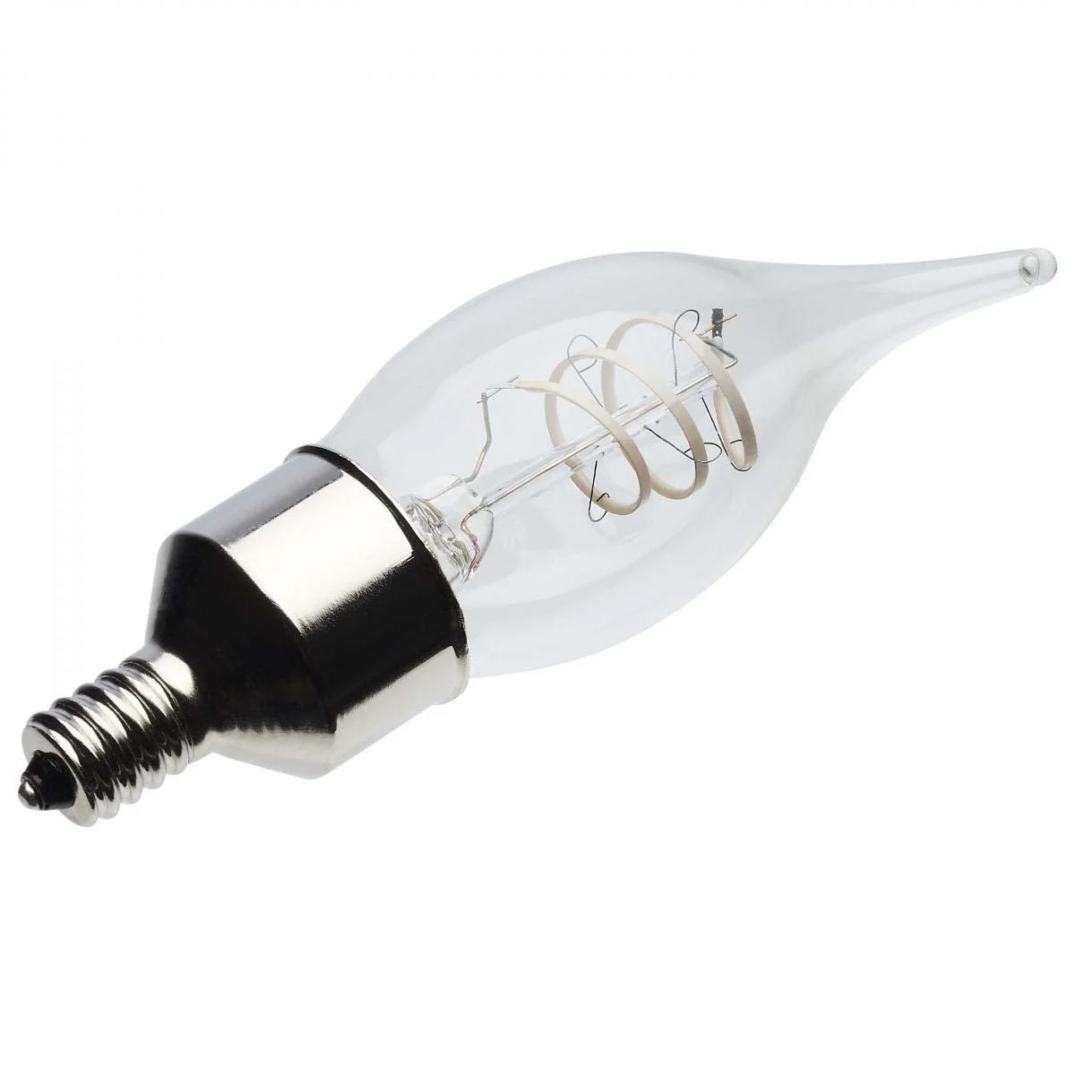 4w CA11 LED Reminiscent Flex Gray Coil Filament E12 Base 2700K CCT Clear 120v - Image 3