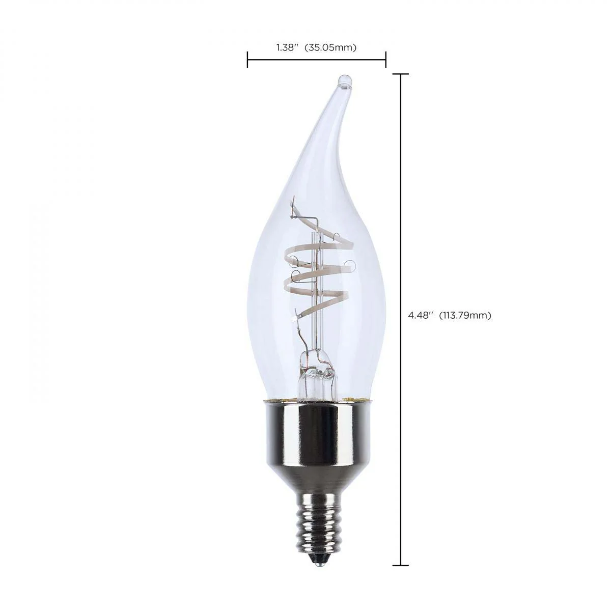 4w CA11 LED Reminiscent Flex Gray Coil Filament E12 Base 2700K CCT Clear 120v - Image 8