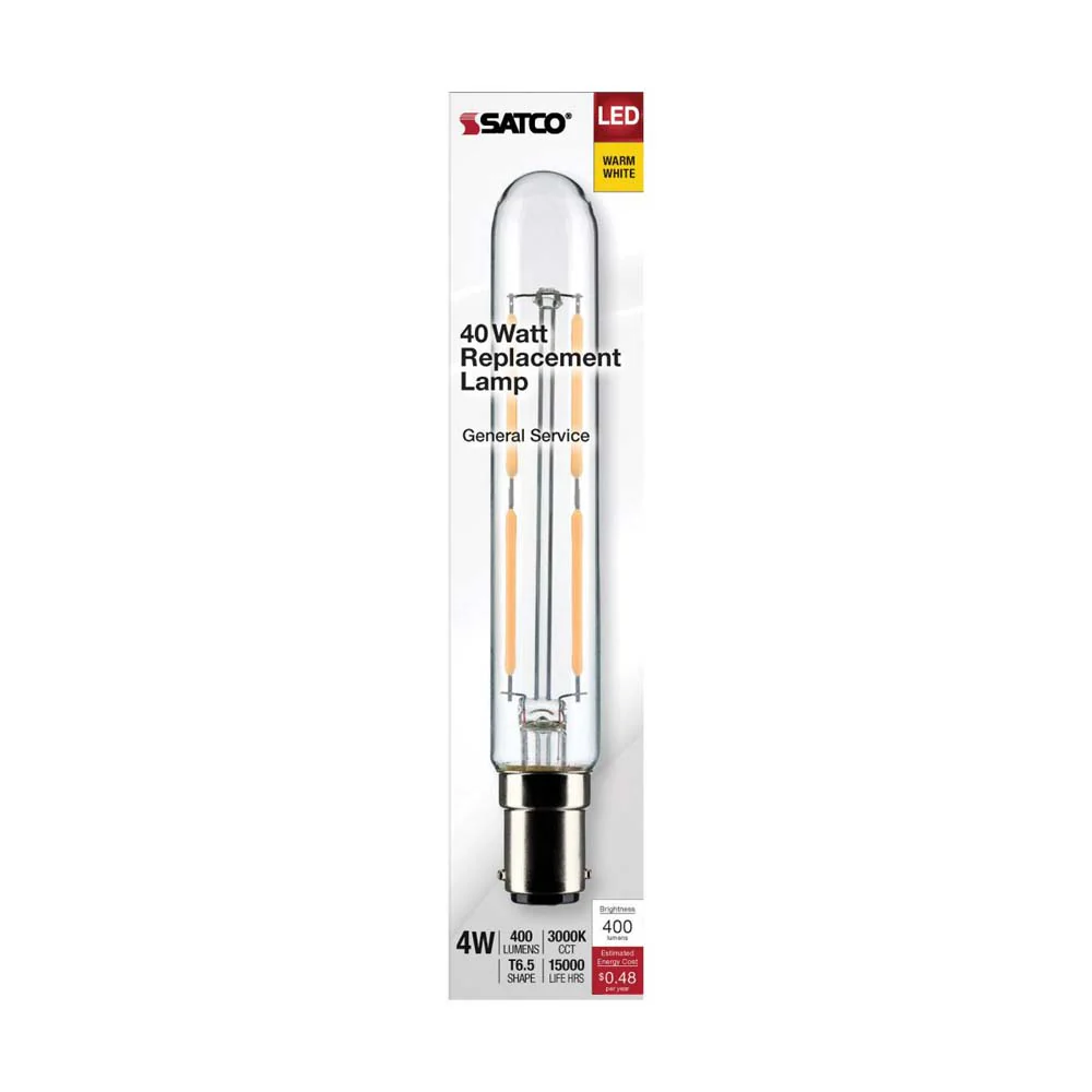4W T6.5 LED Clear Double Contact Bayonet Base 3000K 400 Lumens 120v - Image 3