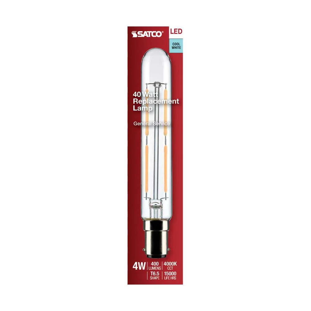 4W T6.5 LED Clear Double Contact Bayonet Base 4000K 400 Lumens 120v - Image 4