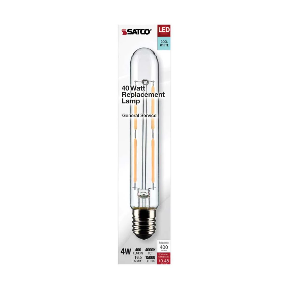 4W T6.5 LED Clear Intermediate Base 4000K 400 Lumens 120v - Image 3