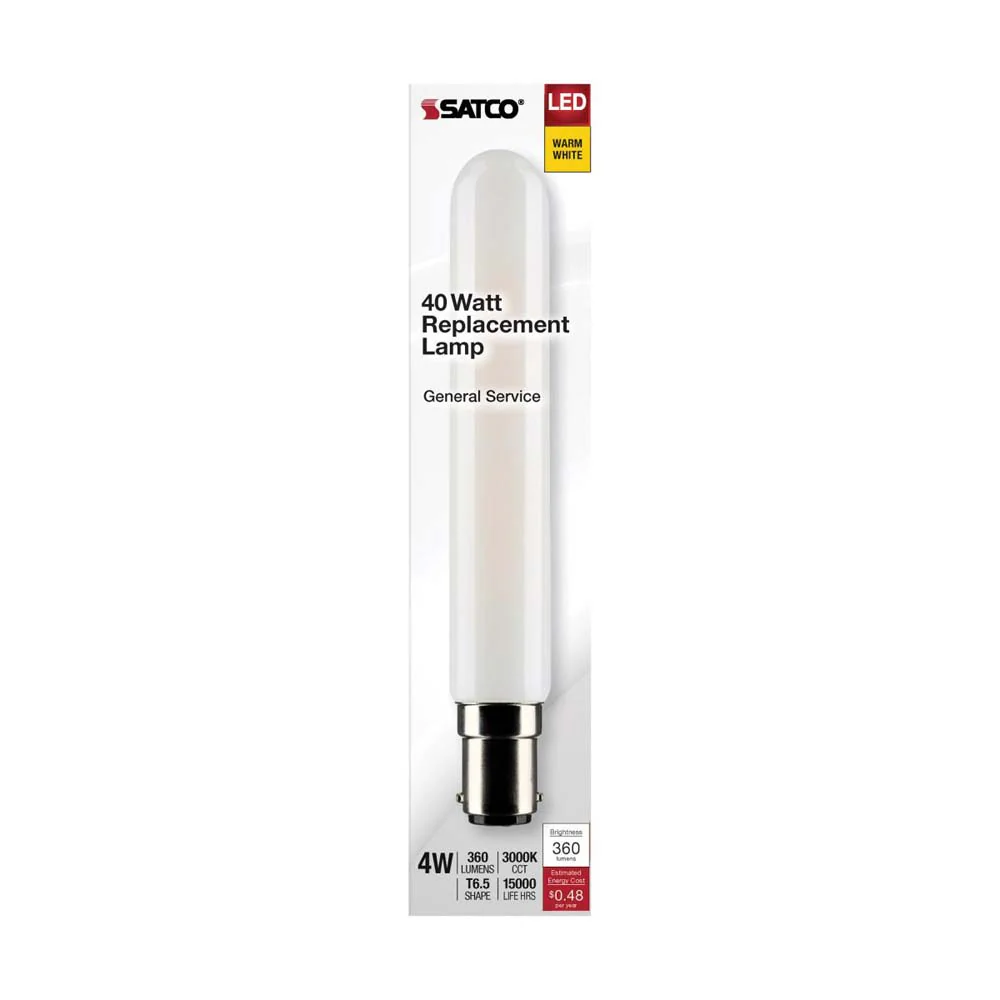 4W T6.5 LED Frosted Double Contact Bayonet Base 3000K 360 Lumens 120v - Image 3