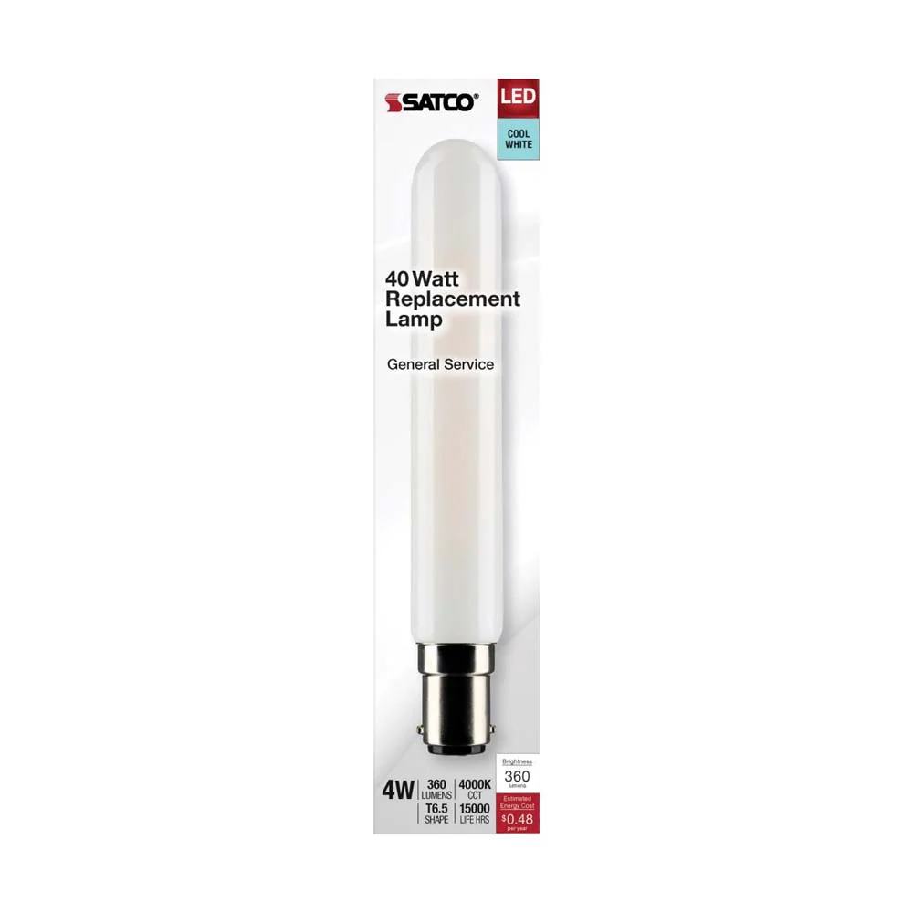 4W T6.5 LED Frosted Double Contact Bayonet Base 4000K 360 Lumens 120v - Image 3