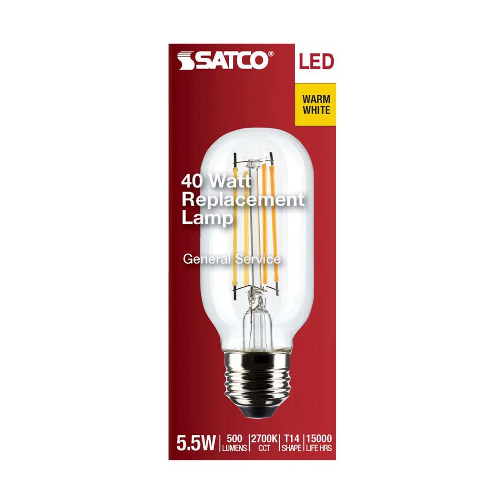 5.5W T14 LED Clear Medium Base 2700K 500 Lumens 120v - Image 4