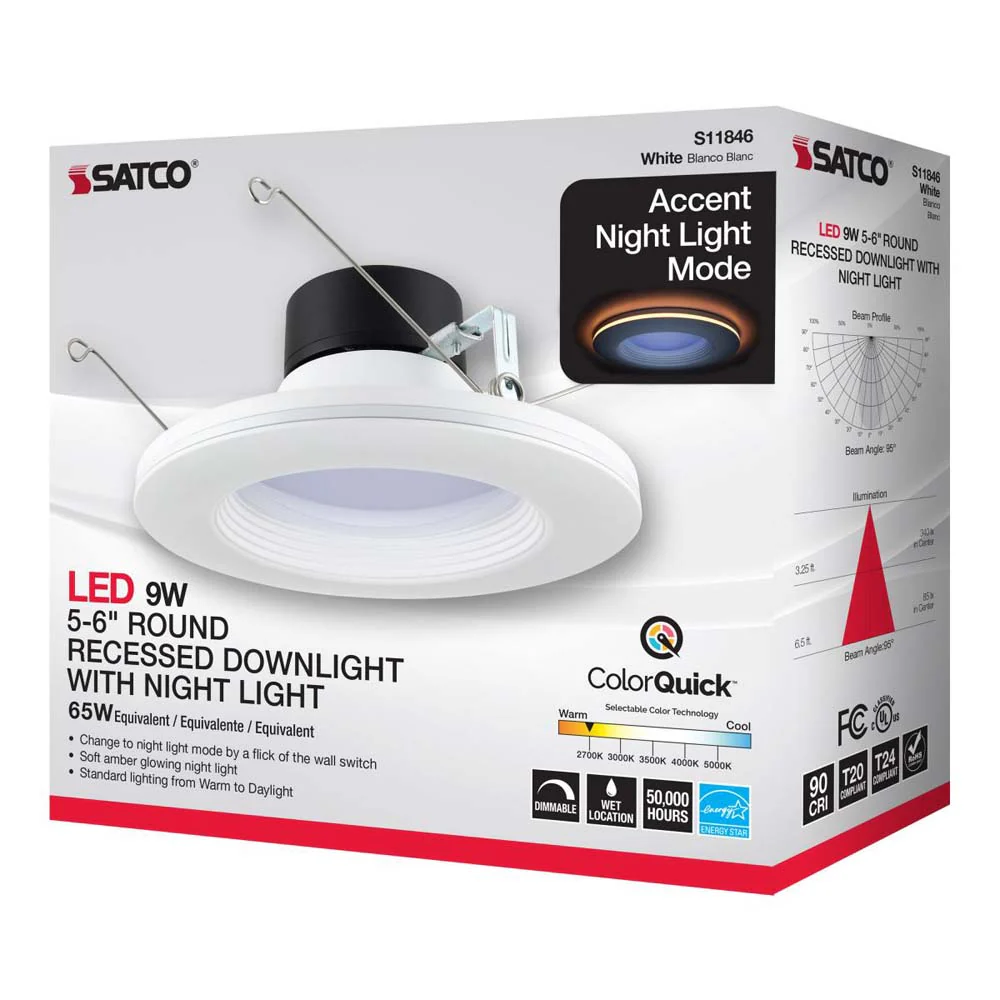 5-6-in CCT Tunable LED Recessed Downlight w/ Night Light Feature - Image 8