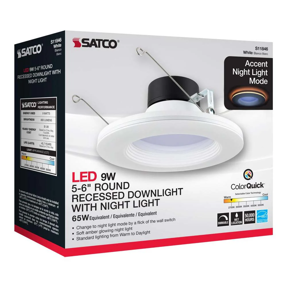 5-6-in CCT Tunable LED Recessed Downlight w/ Night Light Feature - Image 9