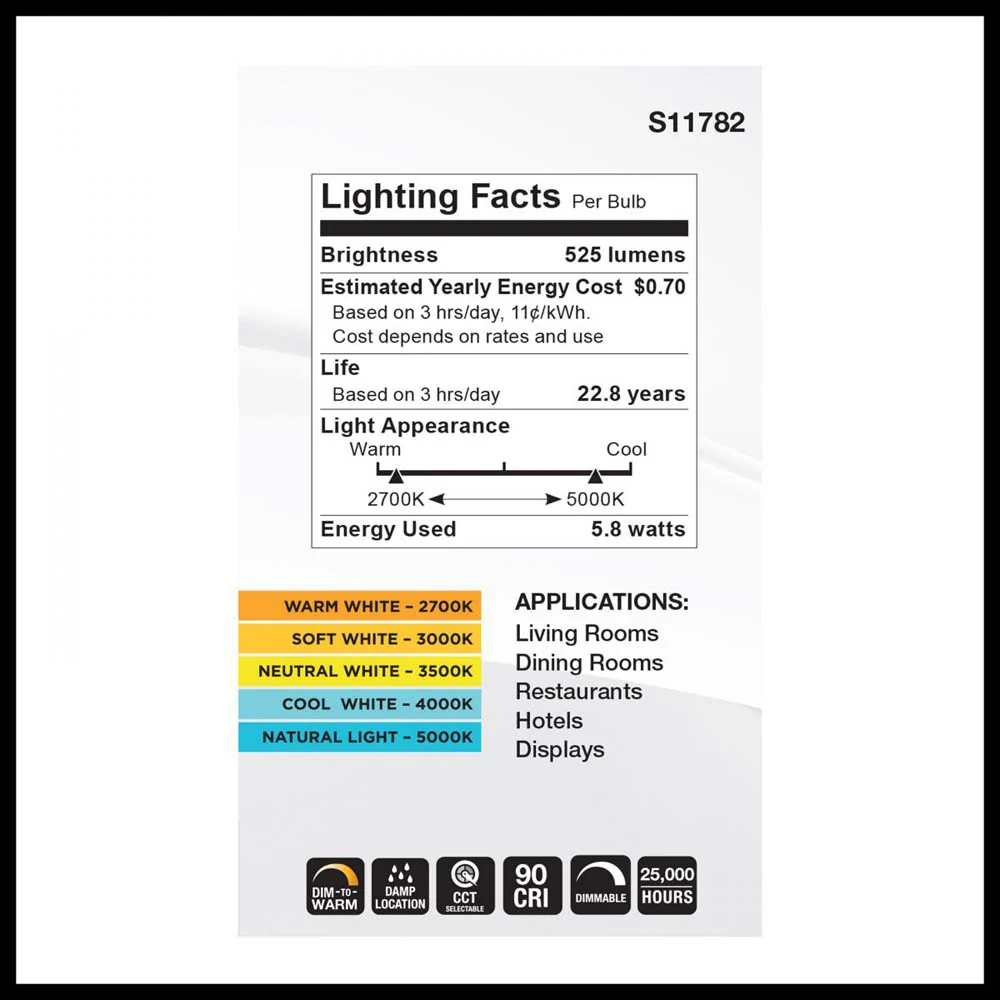 5.8w R20 LED Reflector Bulb CCT Selectable Warm White to Natural Light 120v - Image 5