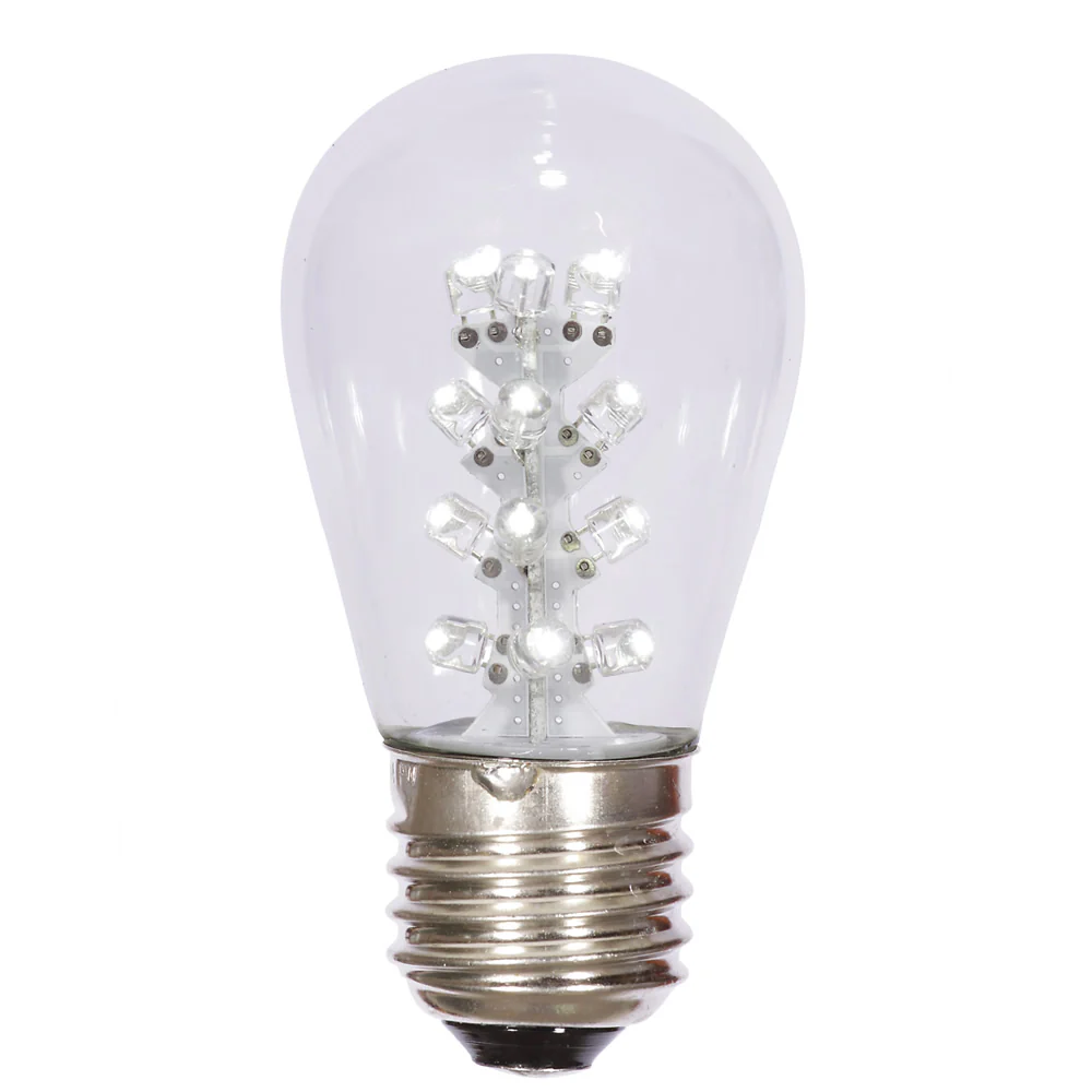 5Pk - Vickerman 1.3w 130v E26 Warm White LED Transparent Christmas Light Bulb - Image 2