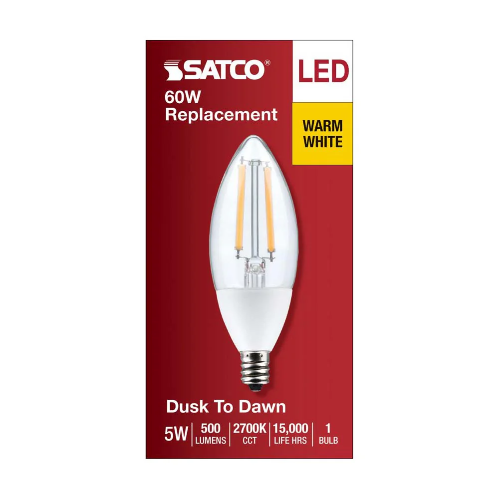 5W B11 Dusk to Dawn LED 2700K Candelabra Base With Photocell - Image 5
