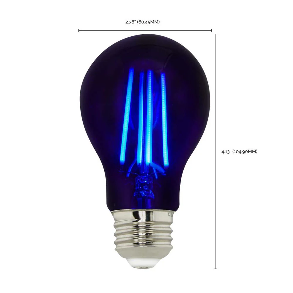 6.5W LED A19 Black Light Bulb E26 Medium Base 110L-120L 120v - 60W equiv - Image 4