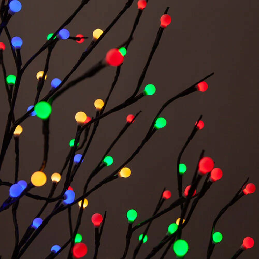 6-ft. Brown Lighted Ornamental Tree, Multicolor LED - Image 2