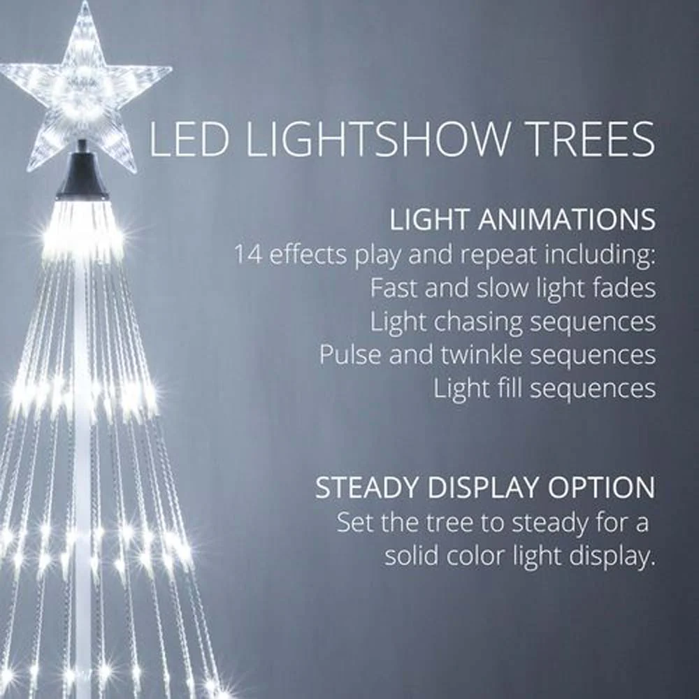 6-ft. Cool White LED Animated Outdoor Lightshow Christmas Tree - Image 2