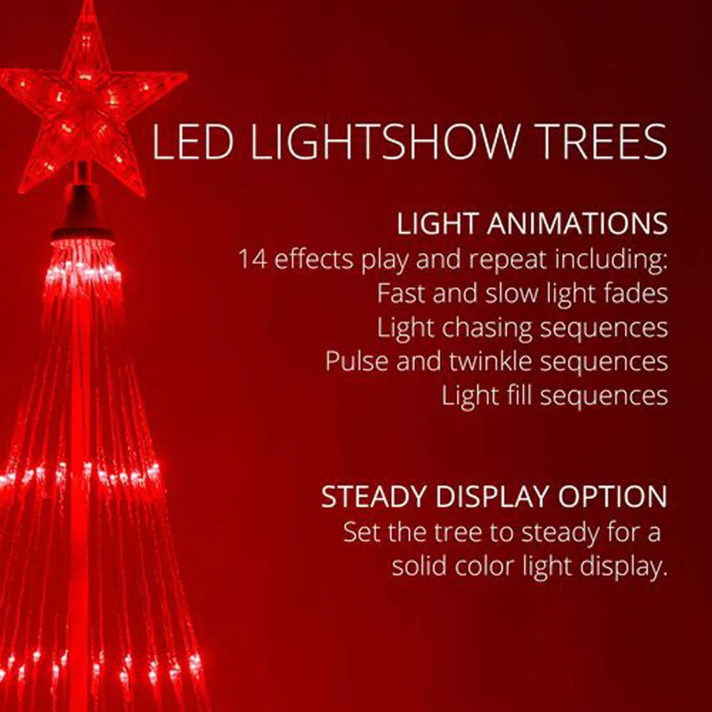 6-ft. Red LED Animated Outdoor Lightshow Christmas Tree - Image 2