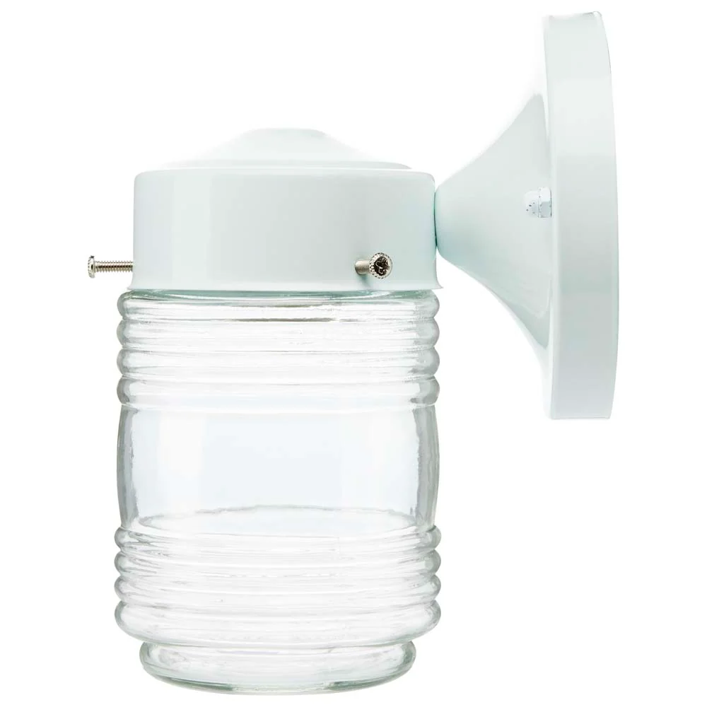 6-in Porch Wall White Mason Jar with Clear Glass - Image 3