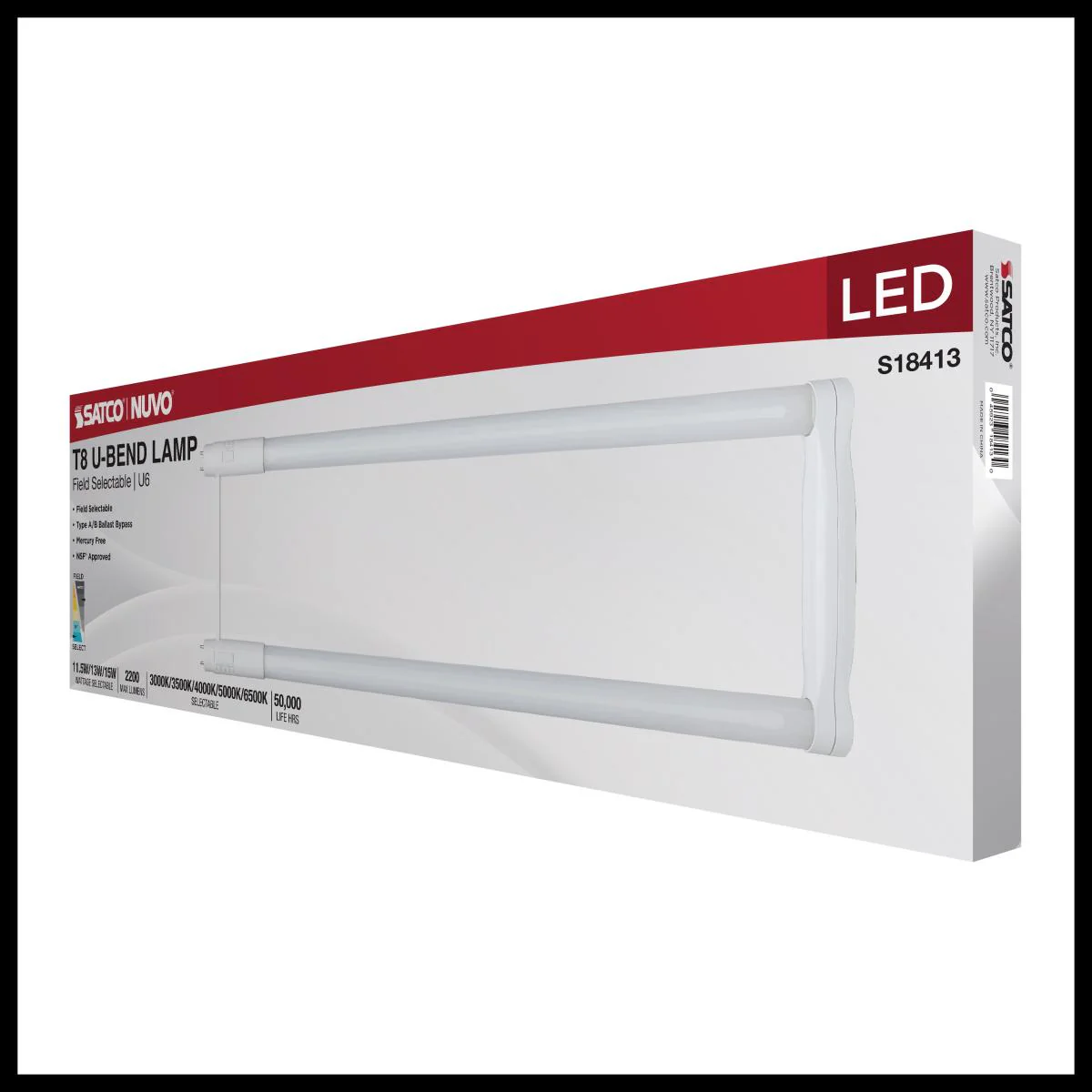 6-In T8 U-BEND LED Bi Pin Base Wattage and CCT Selectable Frost Finish 120-277v - Image 5