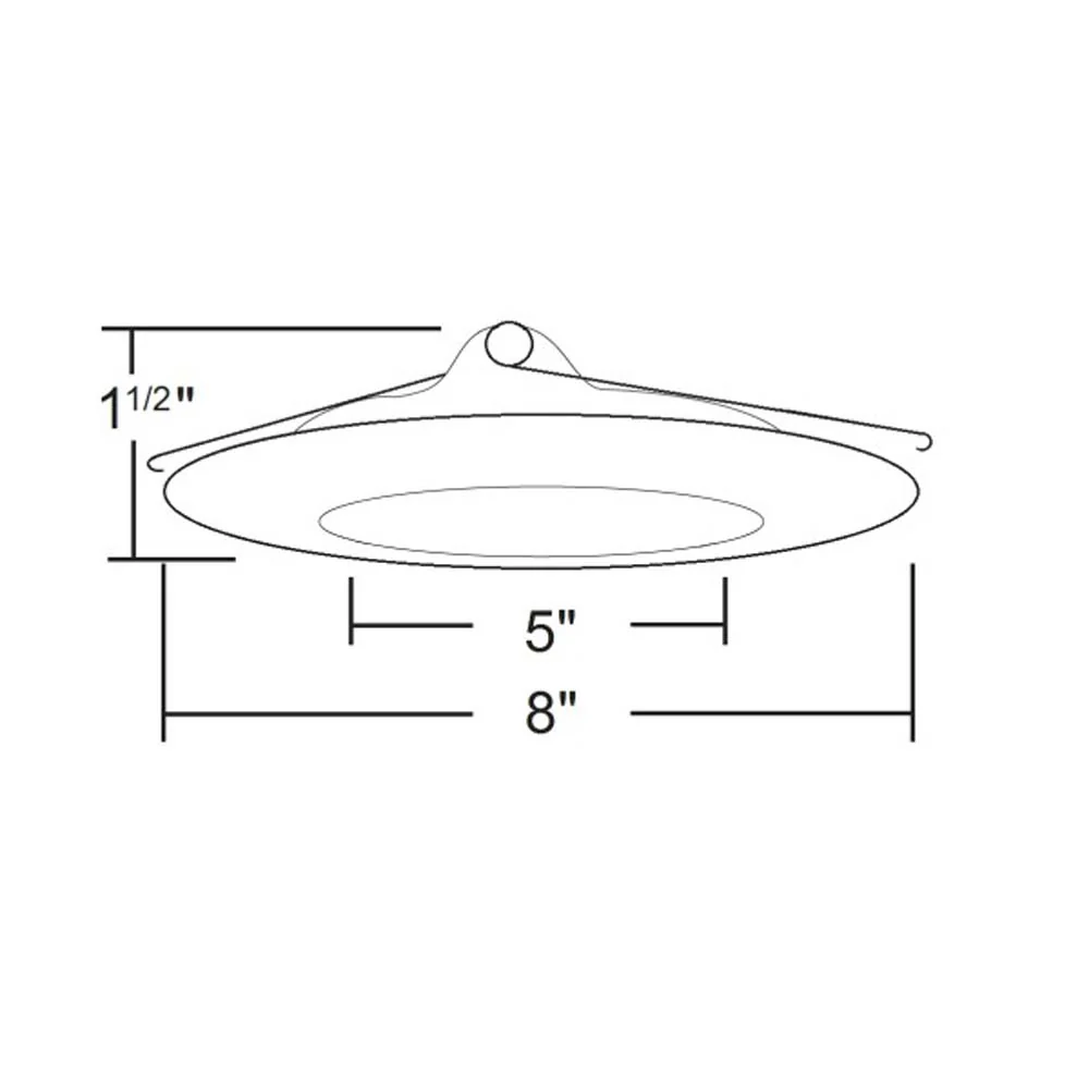 6 in. White Lexan Flat Albalite Shower Trim w/ Plastic Trim Ring & Albalite Lens - Image 2