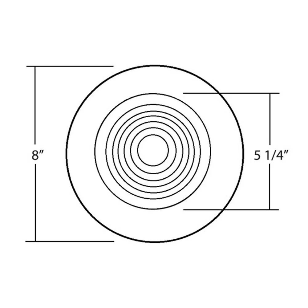 6 in. White Recessed Plastic Shower Trim with Glass Fresnel Lens - Image 2