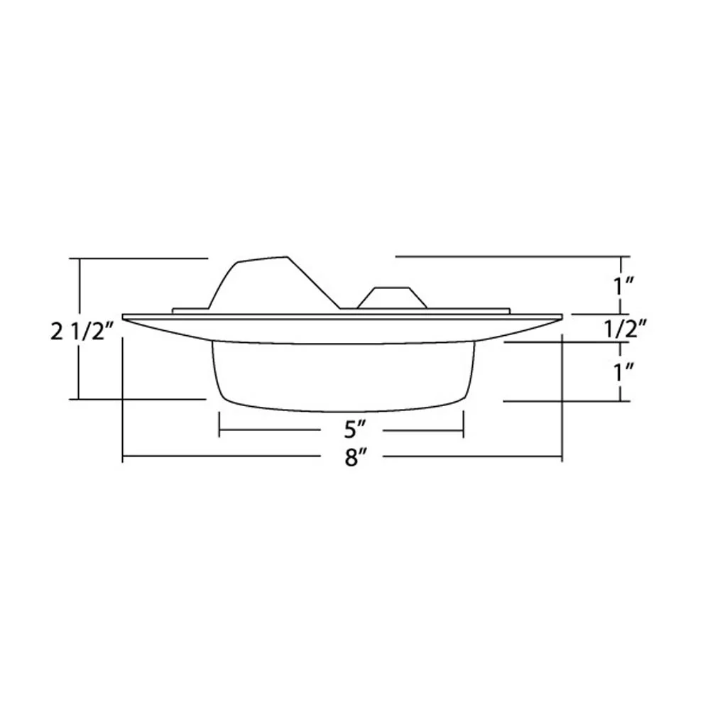 6 in. White Recessed Plastic Shower Trim with Lexan Drop Opal Lens - Image 2