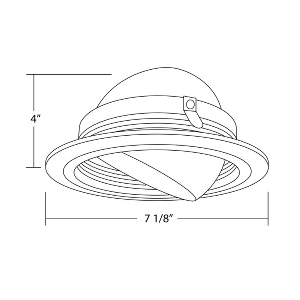 Nicor 6 in. White Regressed Eyeball Recessed Trim with Baffle - Image 2