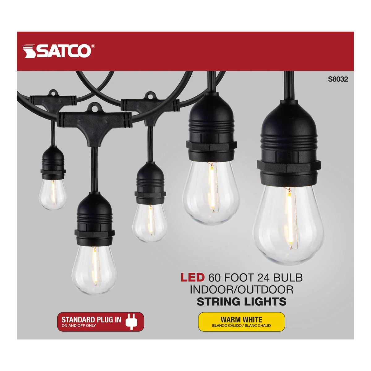 60-ft 120v Commercial LED String Light - Includes 2200K 24-S14 bulbs - Image 7