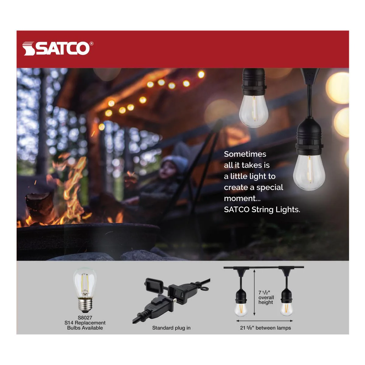 60-ft 120v Commercial LED String Light - Includes 2200K 24-S14 bulbs - Image 8