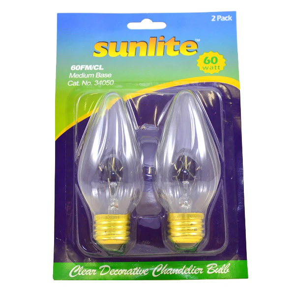 Sunlite 60w 120v E26 Medium Flame Twist Clear Incandescent 34050-SU bulb - Image 2