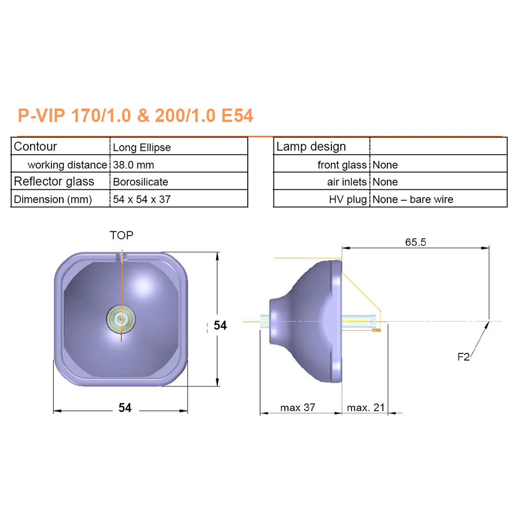 Osram 69115 P-VIP 200/1.0 E54 200Watt OEM Original Front Projector lamp - Image 3