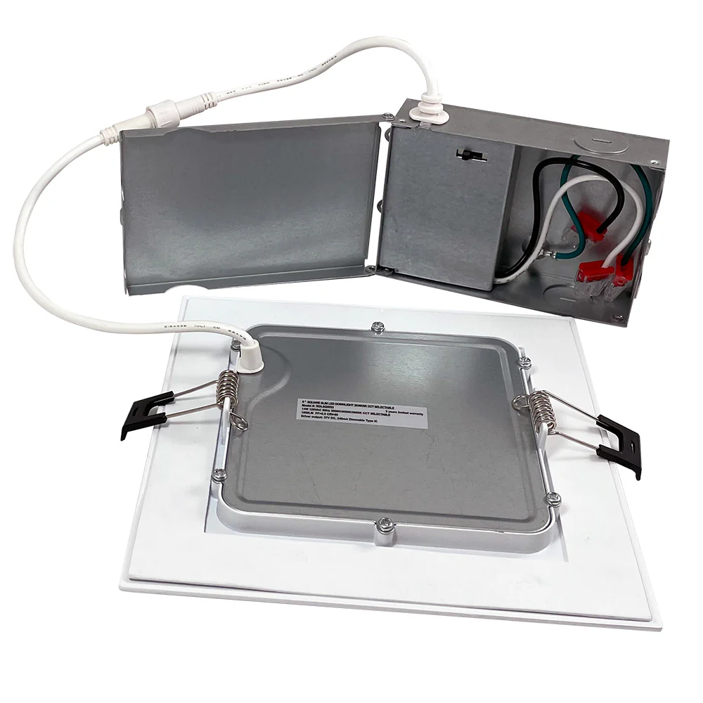 6in 14W LED Square Downlight 3K/4K/5K Selectable CCT Low Profile Dimmable - 65W Replacement - Image 2