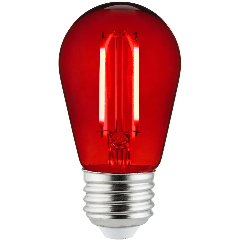 6Pk - 2 watts Red LED Filament S14 Sign Clear Dimmable Light Bulb - Image 3