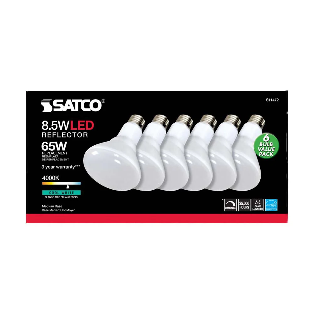 6Pk - 8.5W BR30 LED 4000K Medium Base Dimmable - 65w equiv - Image 4