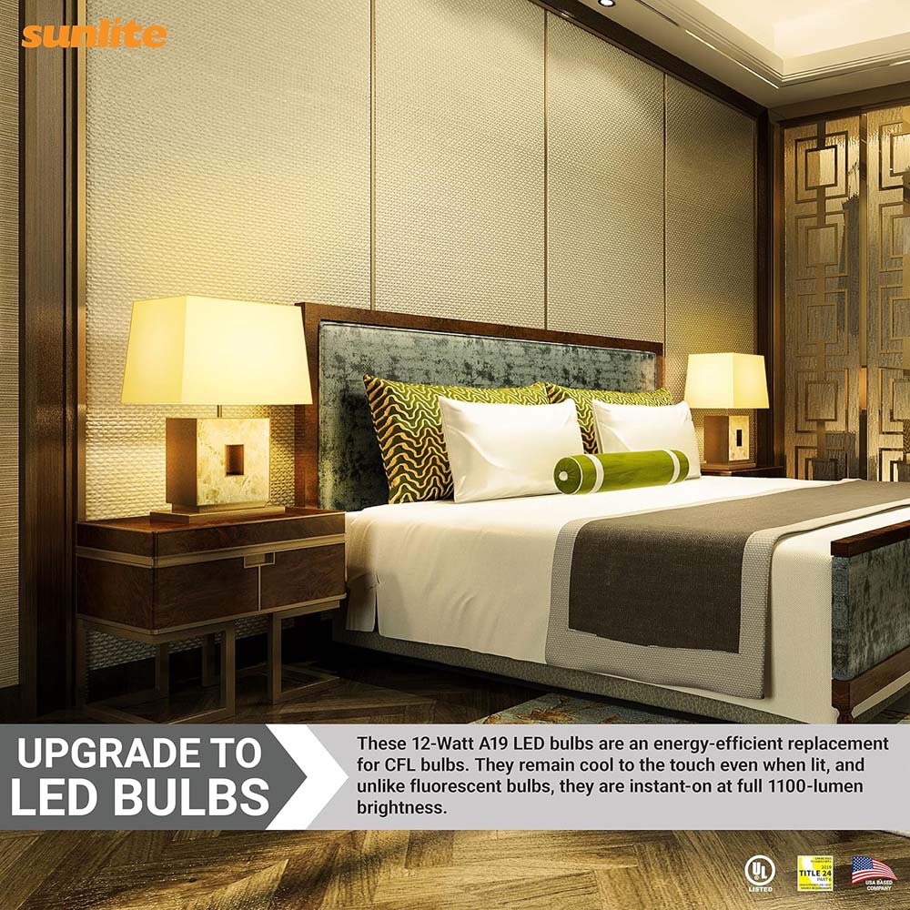 Sunlite 12w LED A19 GU24 Base 120v Dimmable 3000K Bulb - 75w Equiv - Image 5