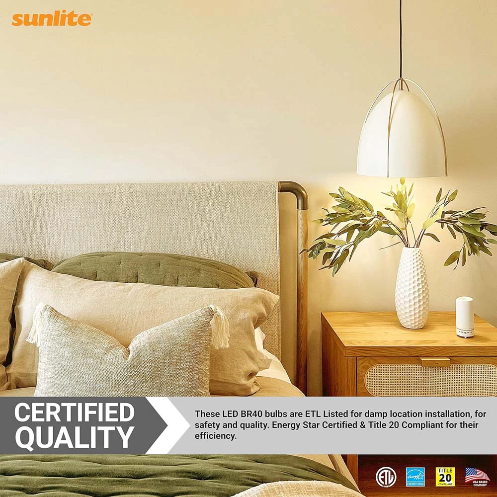 Sunlite 13w LED BR40 Reflector E26 Base Dimmable 3000K Bulb - 85w Equiv - Image 7