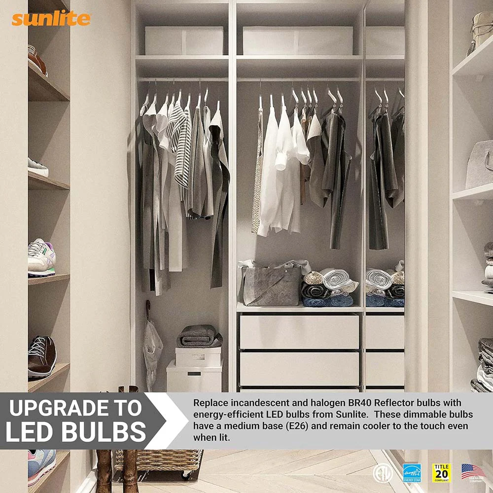 Sunlite 13w LED BR40 Reflector E26 Base Dimmable 5000K Bulb - 85w Equiv - Image 5