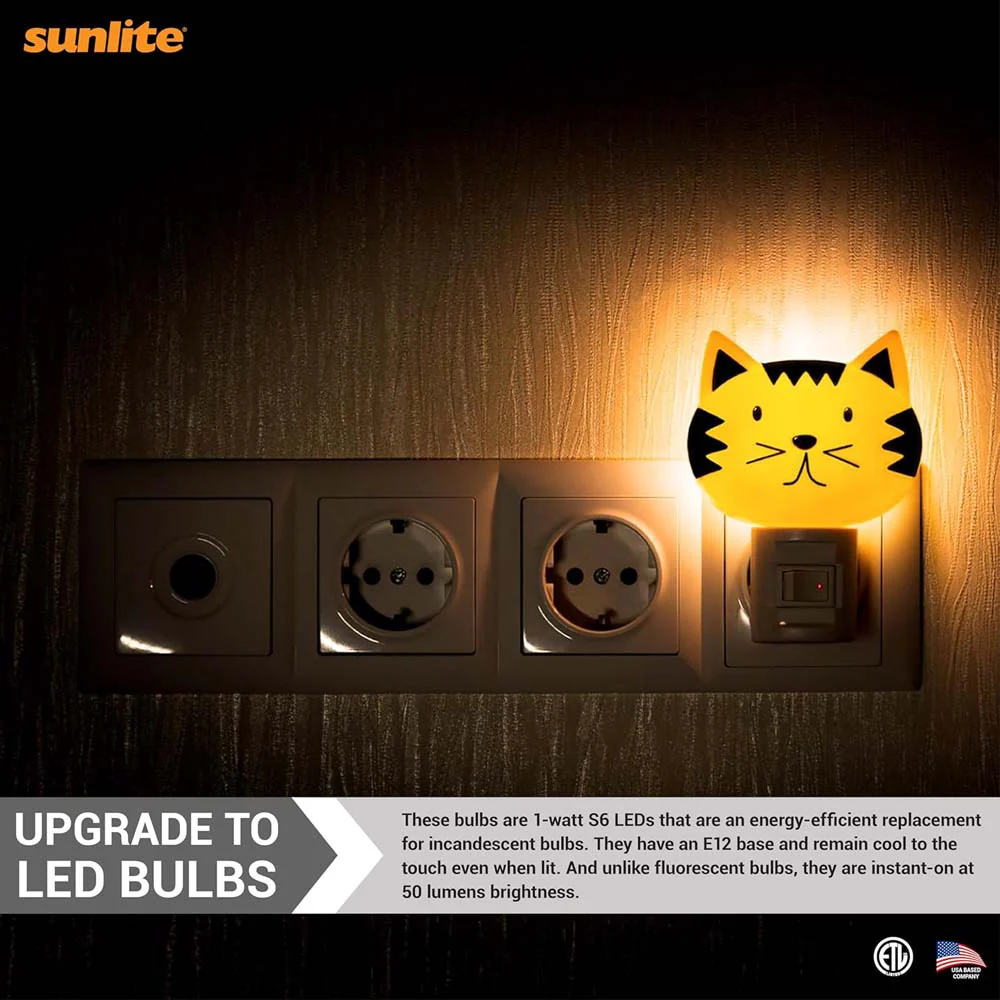 6Pk - Sunlite 1w S6 LED Night E12 Candelabra Base 2700K Warm White Bulb - Image 5
