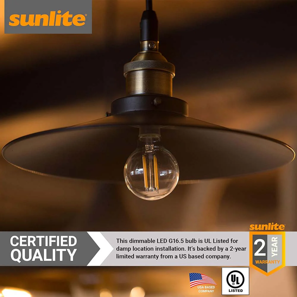 6Pk - Sunlite 2.5w LED G16.5 Globe E12 Base 3000K Bulb - 25W Equiv - Image 4